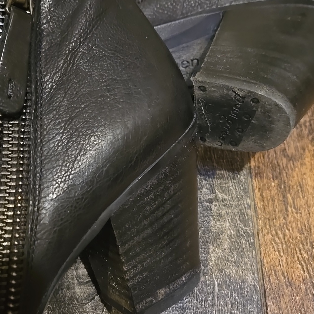Paul Green Aubrey Black Leather Ankle Booties - Picture 7 of 13